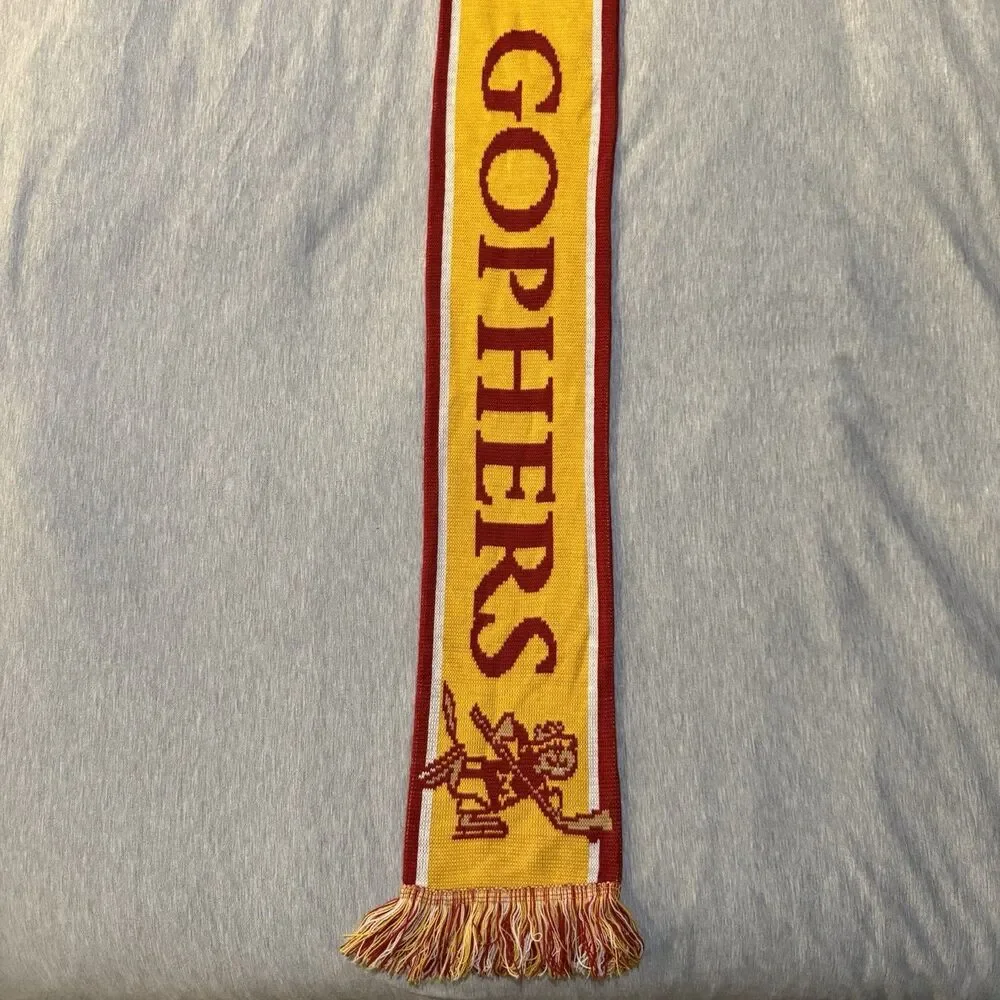 University Of Minnesota Golden Gophers Hockey Knit Winter Scarf 62” Long